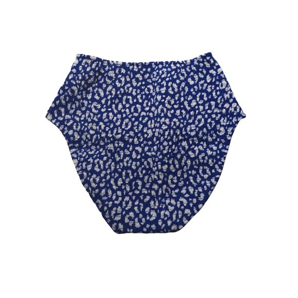 Crescent Drive High Waist Bikini Swimsuit Bottom Womens S Blue Cheetah Print New - Picture 2 of 6